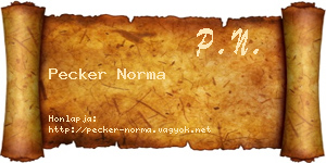 Pecker Norma névjegykártya